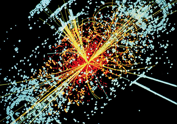 Partikelspuren aus Teilchenbeschleuniger-Experiment